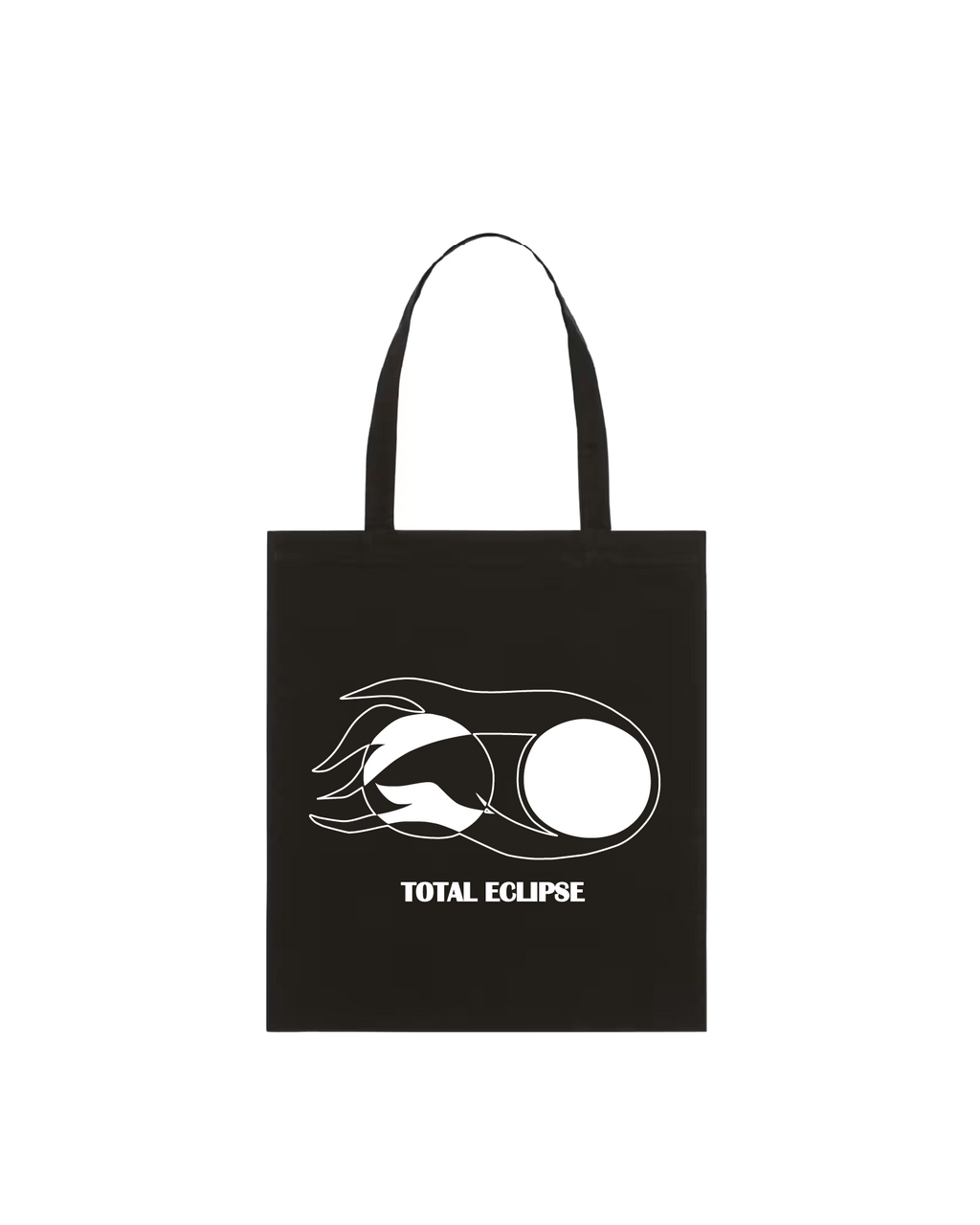 "Heliophagos Tote Bag — limited edition cotton tote by LKG Fashion. Inspired by the Total Eclipse 2026. Edition of 34, no re-runs. 38 × 42 cm."