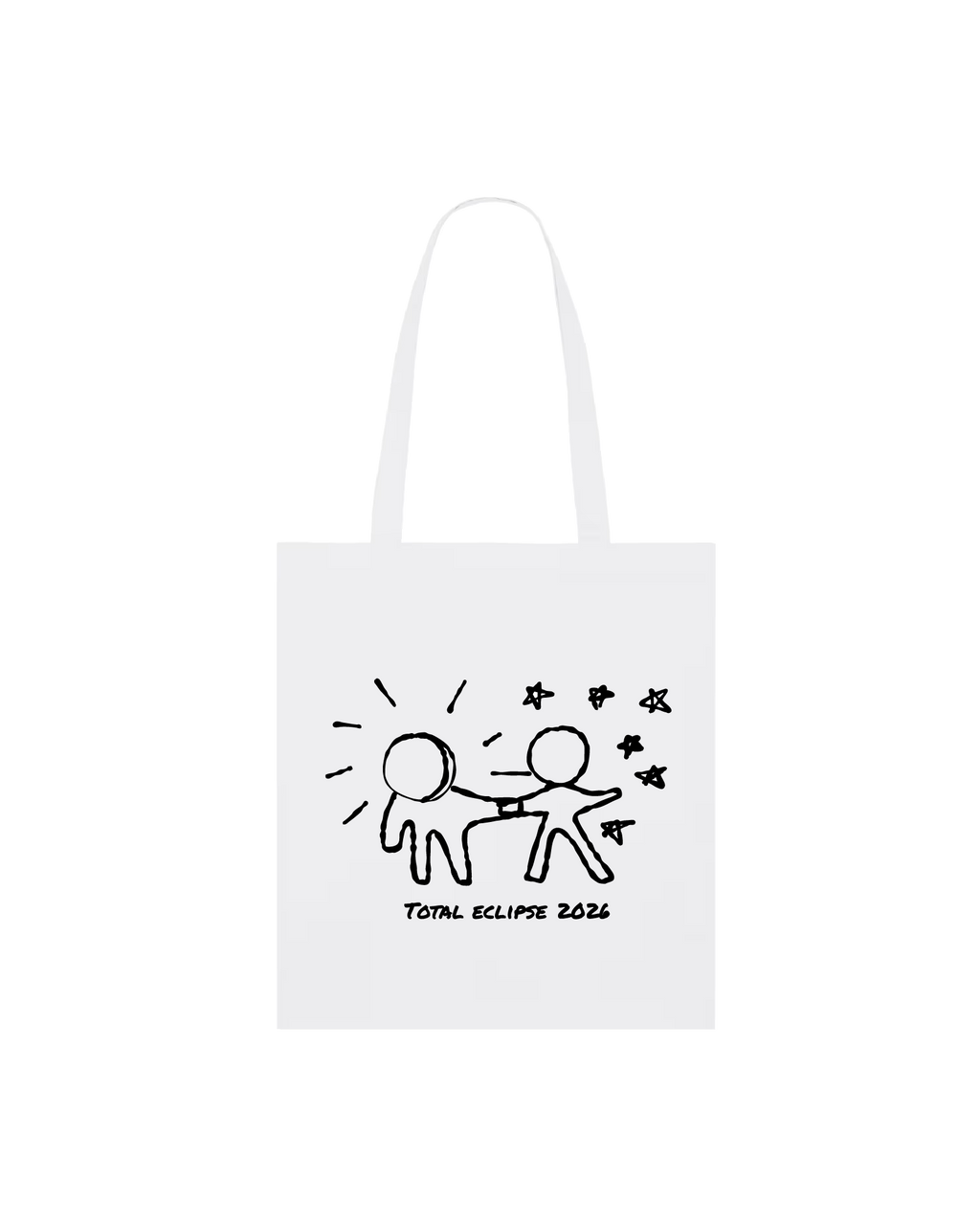 "Krypto Helios Tote Bag — limited edition cotton tote by LKG Fashion. Inspired by the Total Eclipse 2026. Edition of 23, no re-runs. 38 × 42 cm."